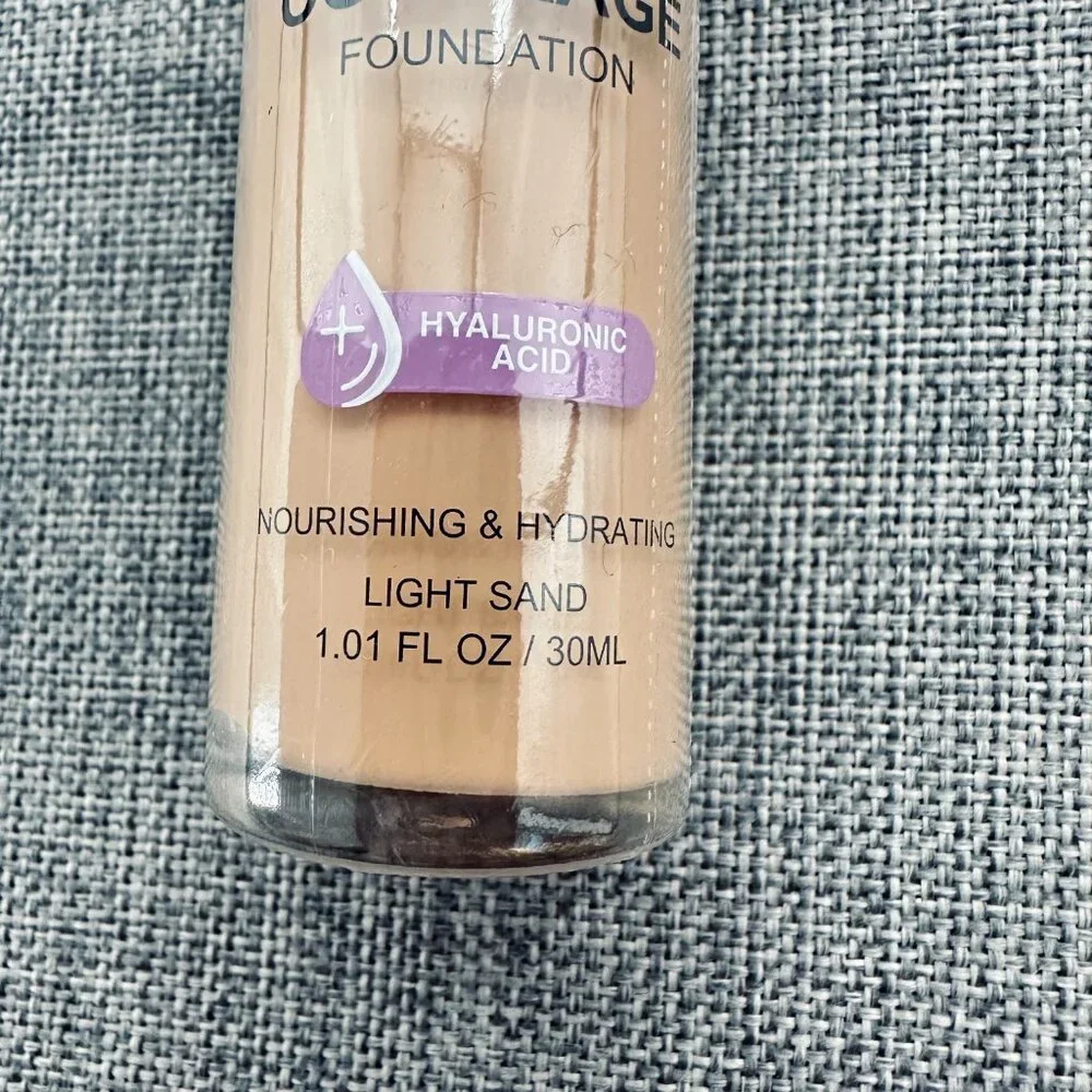 NEW! BYS Full Coverage Foundation Hyaluronic Acid Light Sand Nourishing & Hydrat